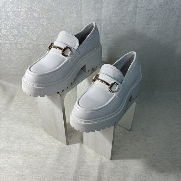 Steve Madden Shoes - Steve Madden Women's Platform White Loafers Size 7